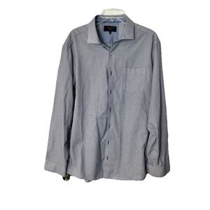 Lindbergh Black Label Dress Shirt XL 43/44 Navy Modern Check Long Sleeve